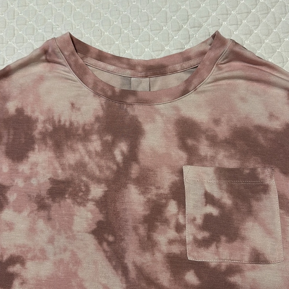 Stars Above Pink Tie Dye Short Sleeve Sleep T-Shirt Tunic Dress - Picture 5 of 10